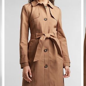 Express Brown Belted Trench Coat XS
